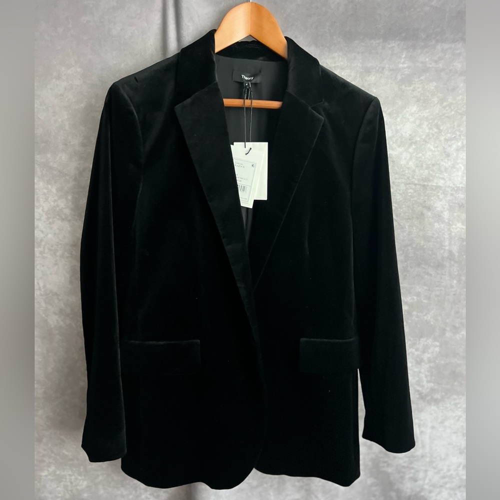 NWT Theory Black Velvet Blazer